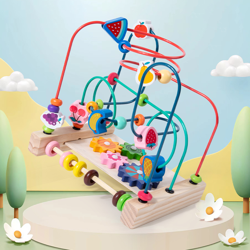 Woodworking Kids Toys - Juguetes Montessori, montaña rusa de madera,