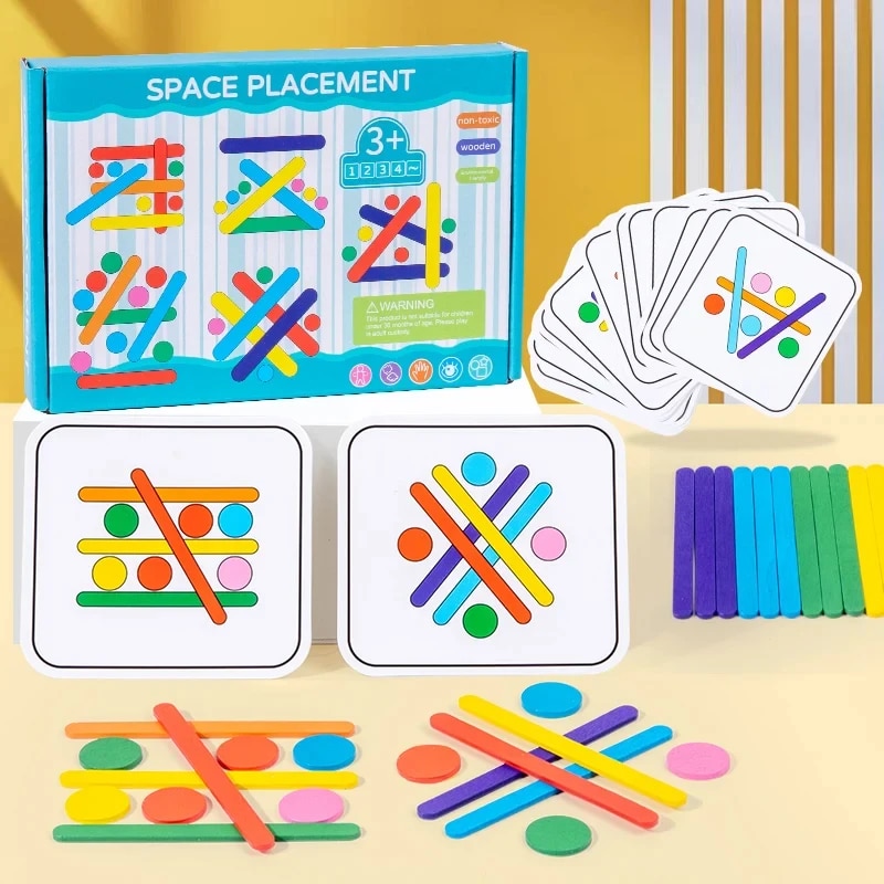 Woodworking Kids Toys - Palo de arcoíris para niños, rompecabezas