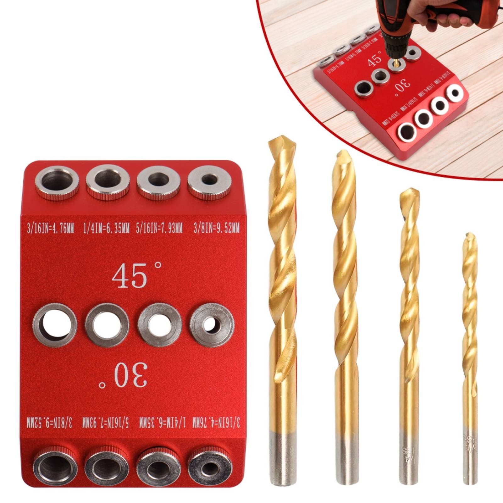 Guía de Perforación de 30 y 45 - Woodworking Jig reseña y precio