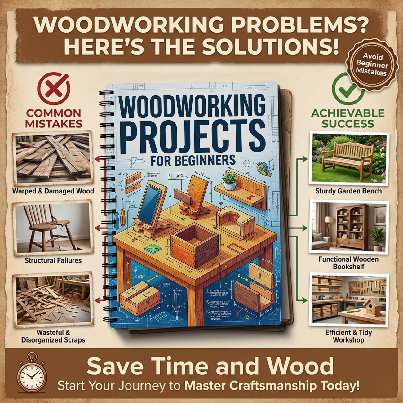 Planos de Carpintería Fáciles  - Woodworking Ideas For Beginners reseña y precio