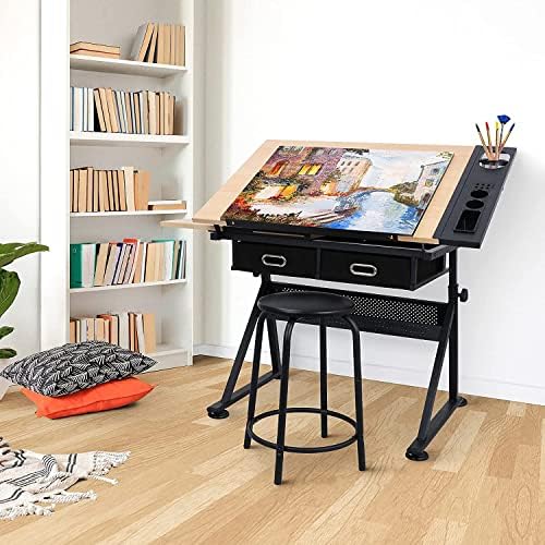 Mesa de Dibujo con 2 Cajones d - Woodworking Table reseña y precio