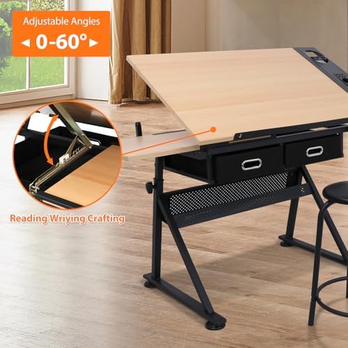 Mesa de Dibujo con 2 Cajones d - Woodworking Table reseña y precio