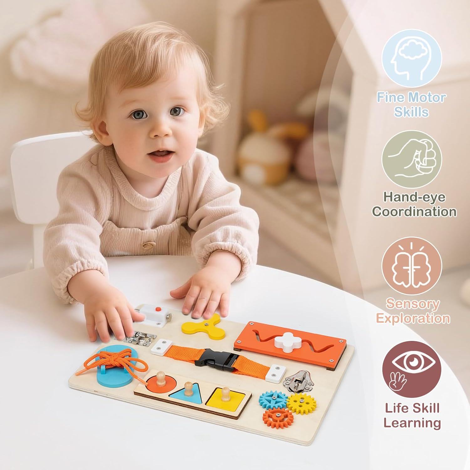 Tablero ocupado Montessori par - Woodworking Kids Toys reseña y precio