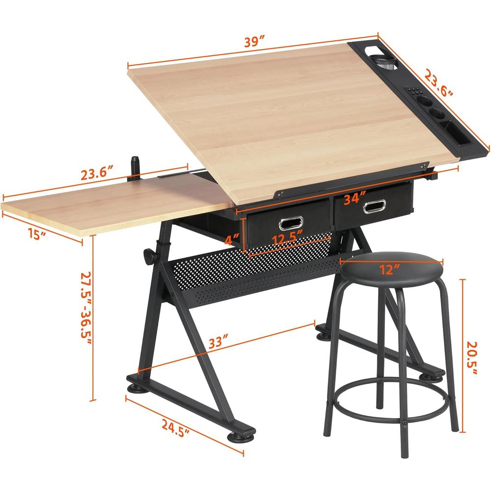 Mesa de dibujo ajustable en al - Woodworking Table reseña y precio